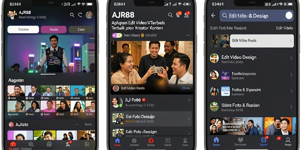Antarmuka aplikasi AJR88 untuk Edit Video Reels yang intuitif dan fungsional.