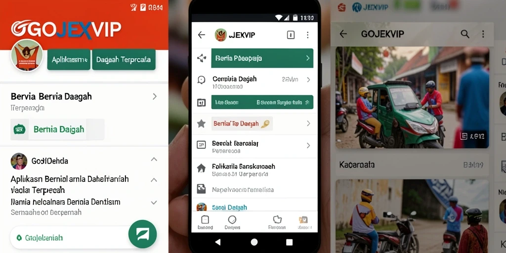 Tampilan antarmuka GOJEKVIP yang informatif dan menarik.