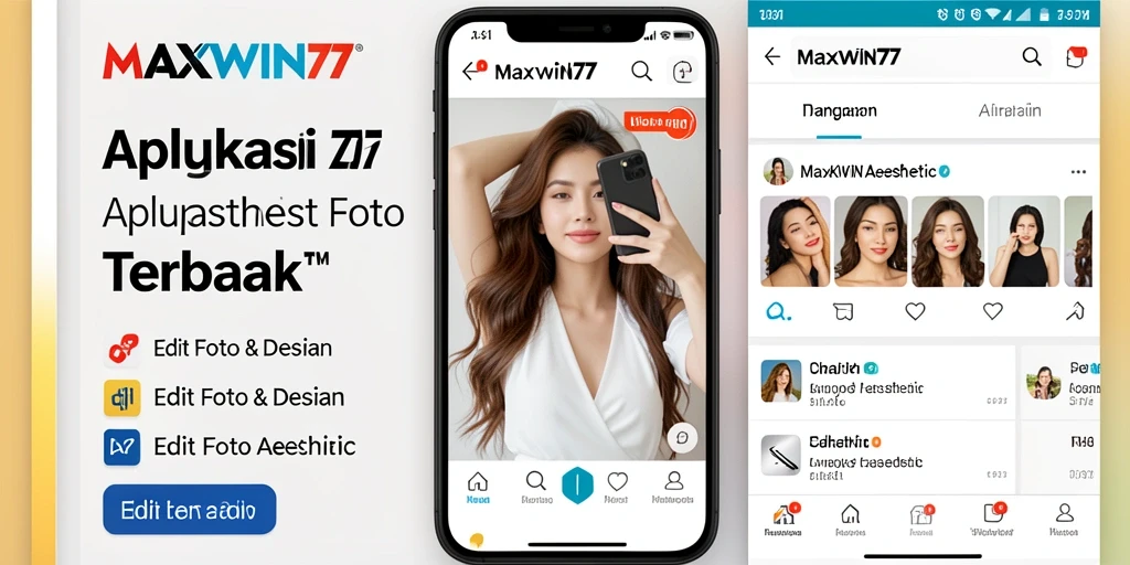 Tampilan antarmuka pengguna MAXWIN77 untuk edit foto aesthetic.