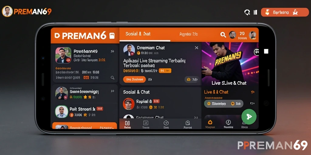 Tampilan antarmuka siaran langsung PREMAN69 yang menarik dan interaktif.