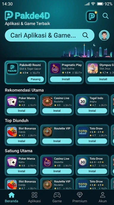 Tampilan katalog aplikasi pakde4d